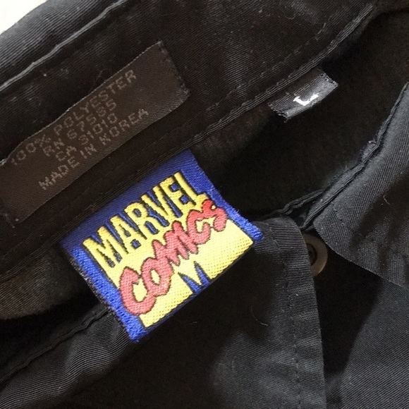 Marvel Comics Vintage All Over Print Superheroes Button Front Short Sleeve - Picture 3 of 13